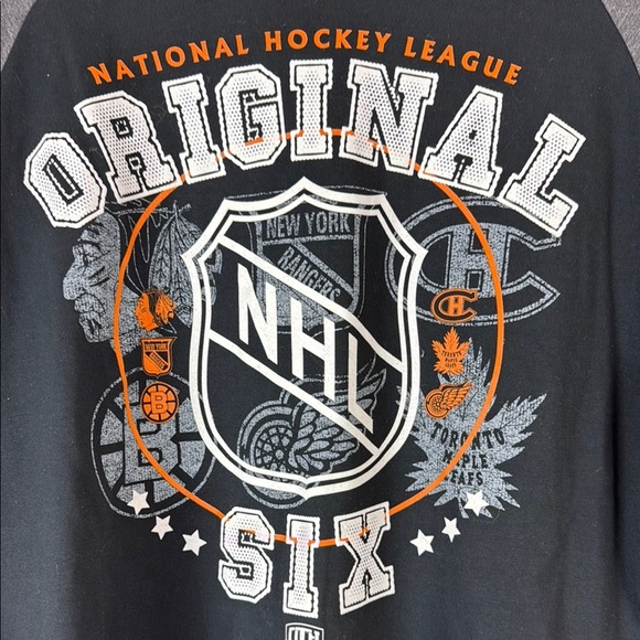 NHL Black and Gray Original Six Long Sleeve Tee - Picture 2 of 7